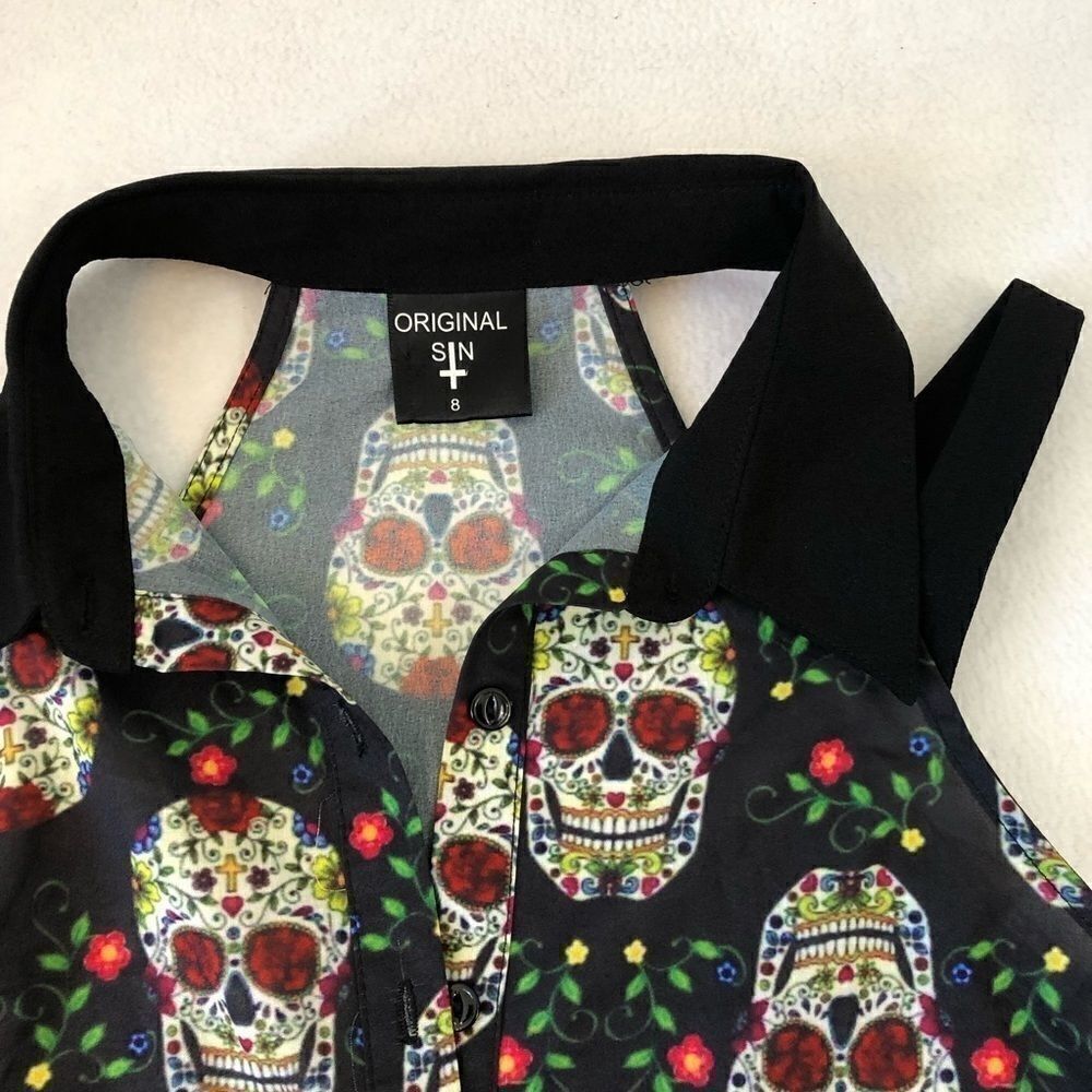 LF Original Sin Sugar Skull Top - Picture 2 of 6